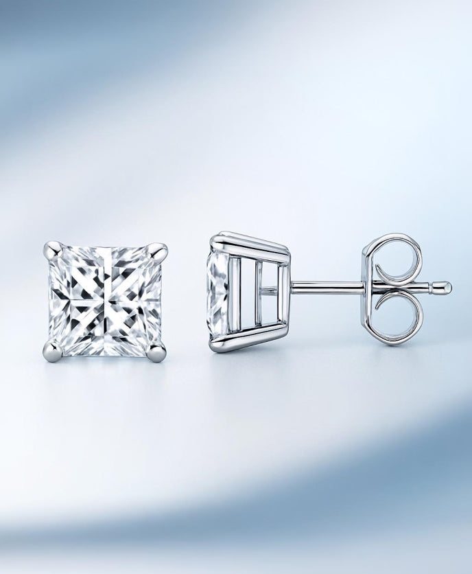 Lab Grown Diamond Stud Earring Cushion