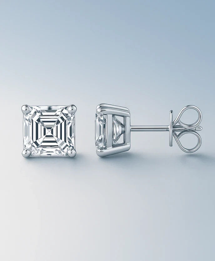 Lab Grown Diamond Stud Earring Asscher
