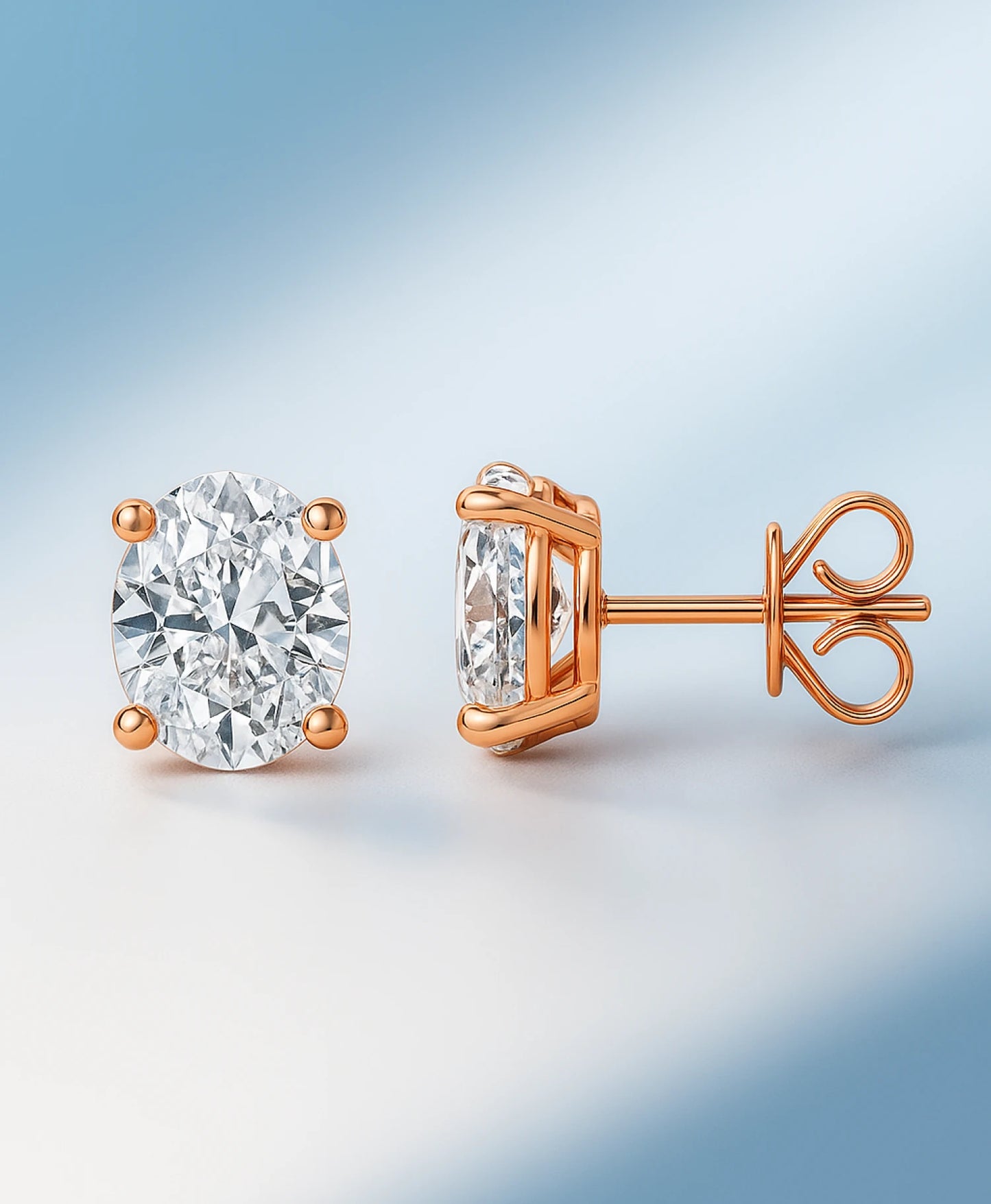 Lab Grown Diamond Stud Earring Oval