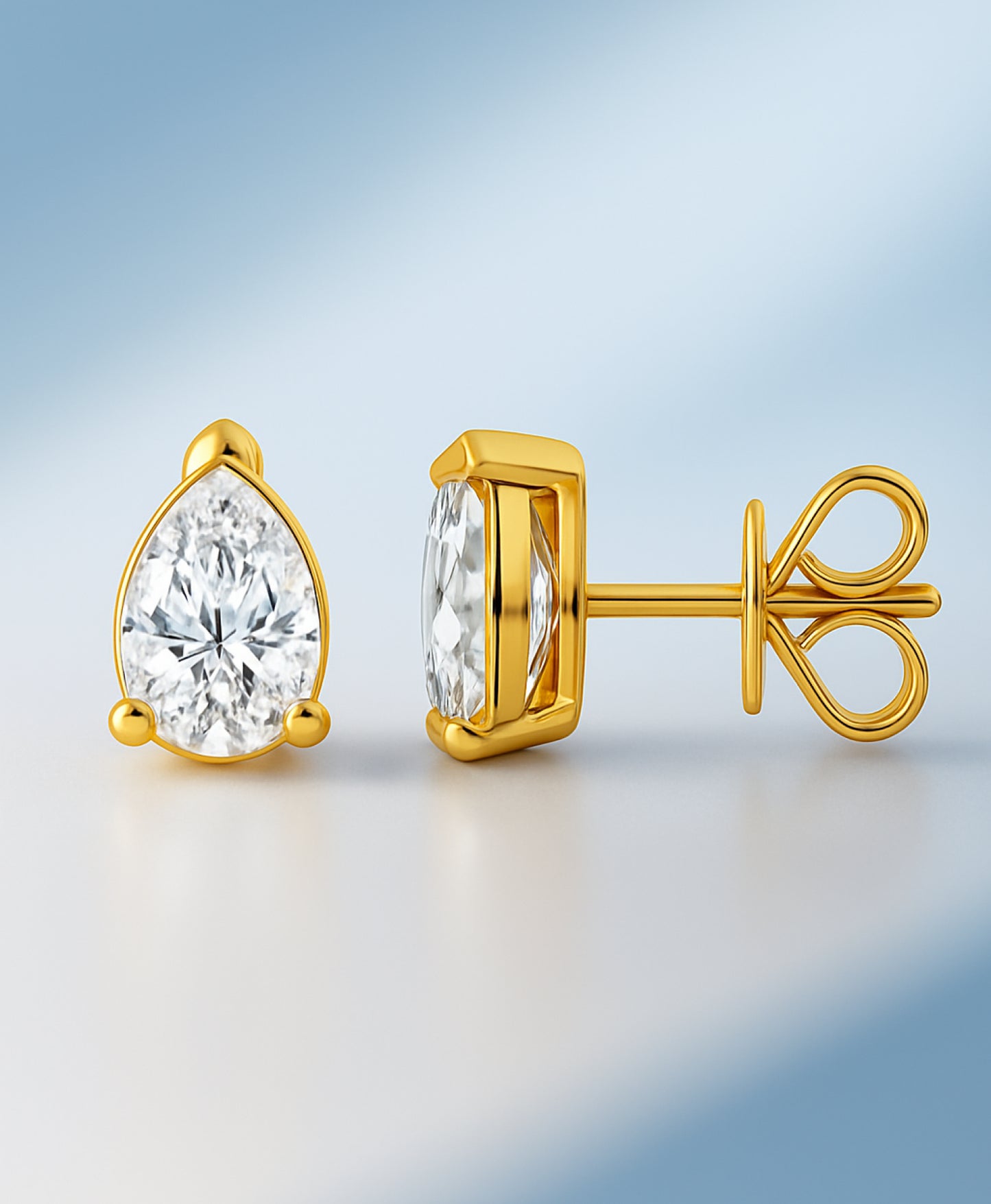Lab Grown Diamond Stud Earring Pear